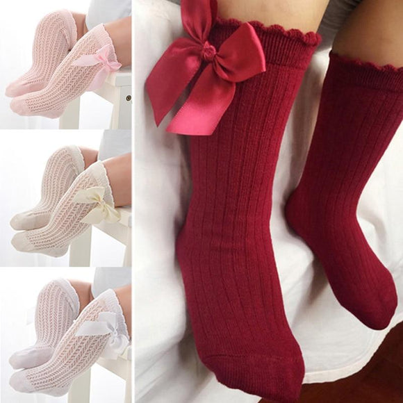 Mommy's Care Newborn Baby Girls non-slip Cotton Knee High Long Socks - Mommy's Care