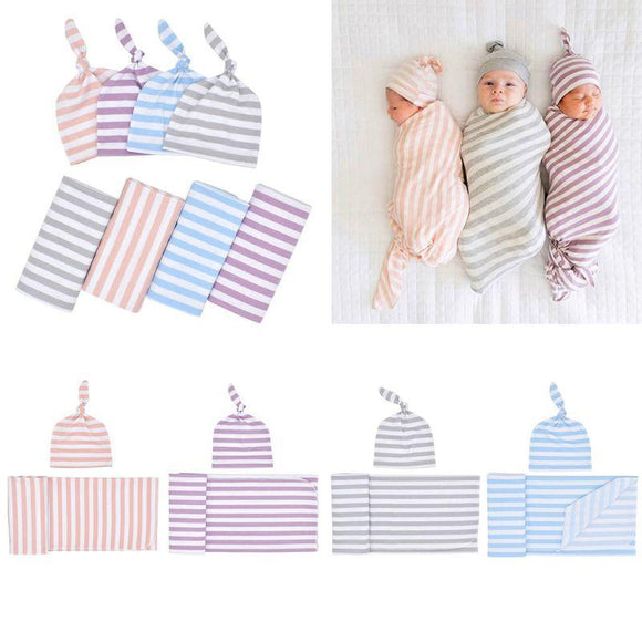 Mommy's Care Newborn Rayon Cotton Swaddle Sack with Baby Hat Set - Mommy's Care