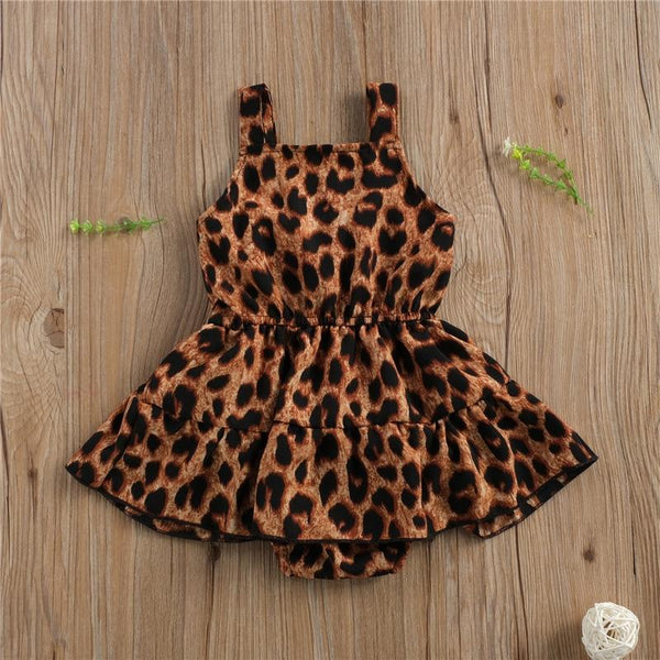Girls leopard romper hotsell